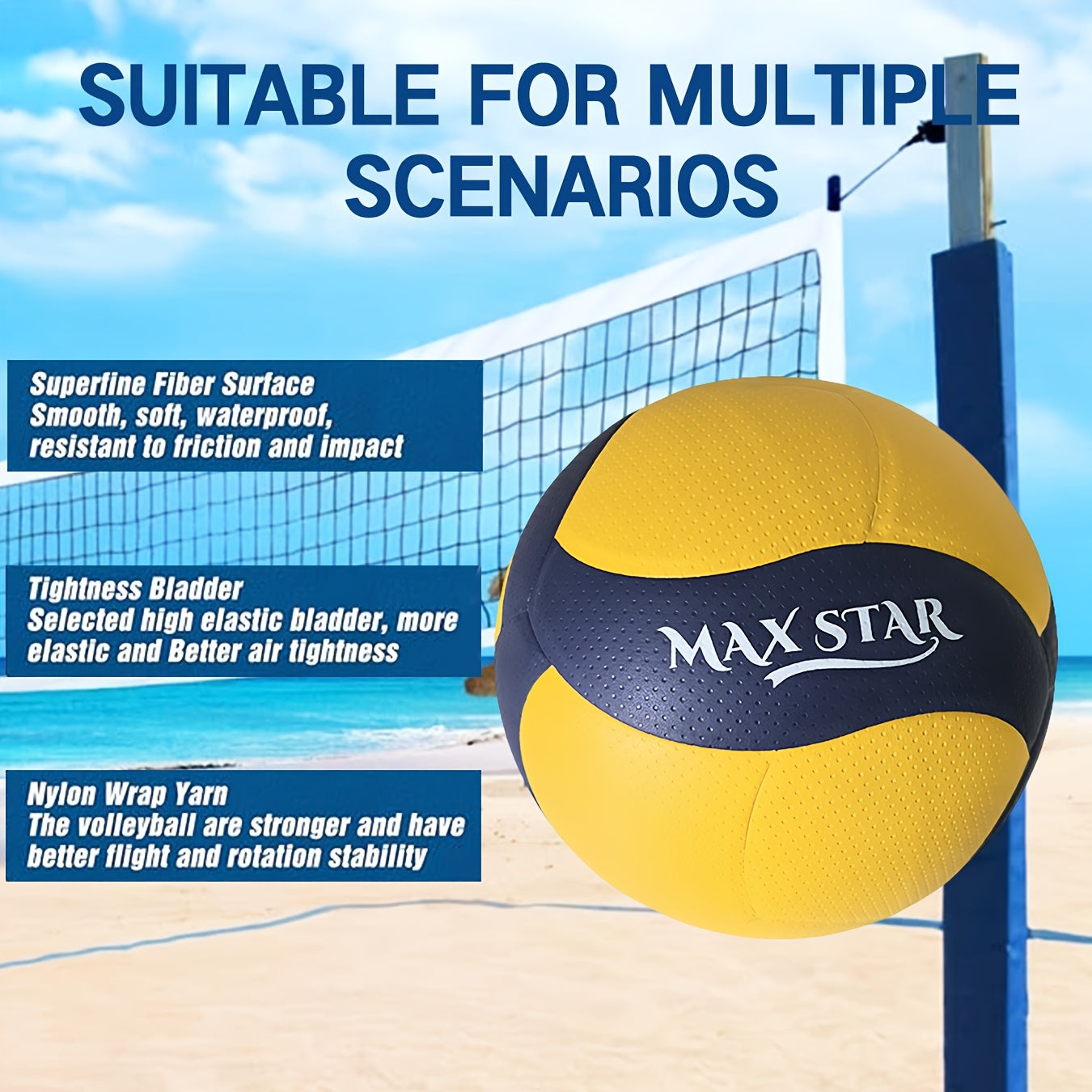 NNETM Super Fiber Volleyball for Adult Indoor Outdoor Ball