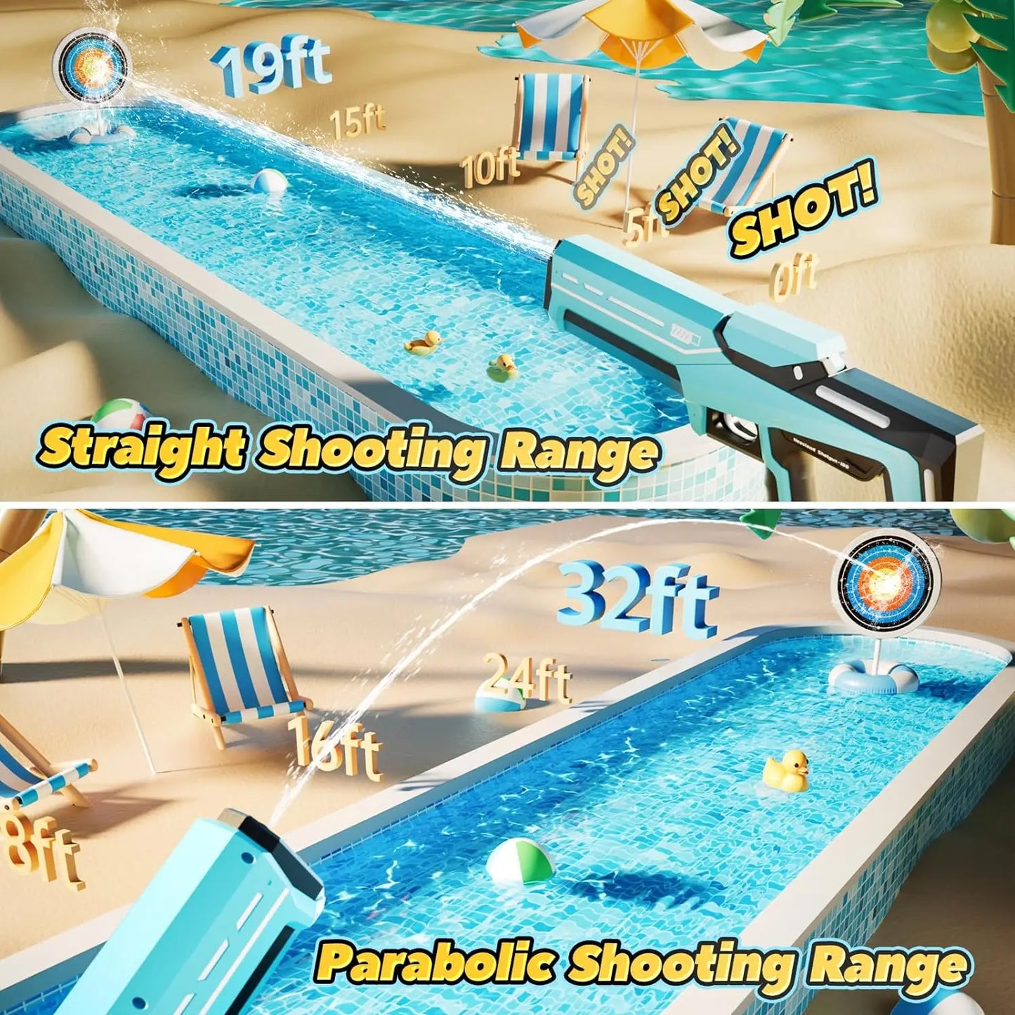 NNEOBA Electric Continuous Shooting Water Gun Toy